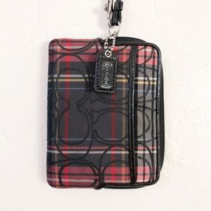 EUC Coach Plaid Wristlet